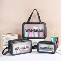 new pvc transparent makeup bags large capacity cosmetic storage bag travel organizer women toiletry wash bag waterproof handbag