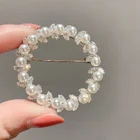 Маленькая ароматная жемчужная универсальная брошь для женского костюма корсажная темпераментная круглая булавка украшение для одежды на шею Пряжка для кардигана