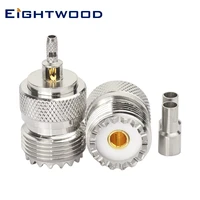 eightwood 2pcs uhfso239 jack female rf coaxial connector adapter crimp lmr 100 rg174 rg316 cable for baofeng antennas military