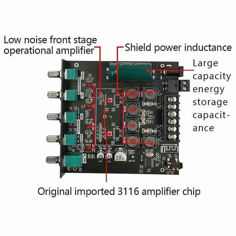 

Audio2.1 Channel Bluetooth Digital Power Amplifier Module Tone High Subwoofer Power Low Board High And Overweight C4L0