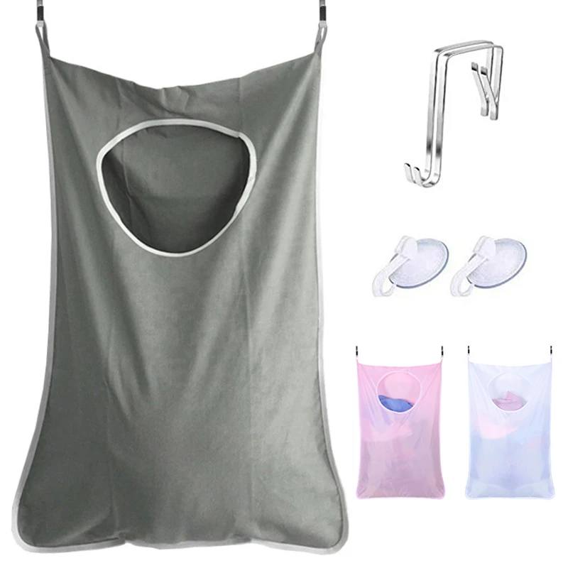 Cesto de ropa para colgar en la puerta, bolsa de reciclaje de ropa sucia para el hogar, cesta de almacenamiento grande, organizador port&aacute;til de tela Oxford-0