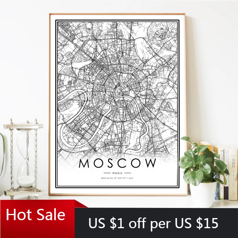 Карта Москвы постер карта Санкт Петербурга и Новосибирска Художественная печать