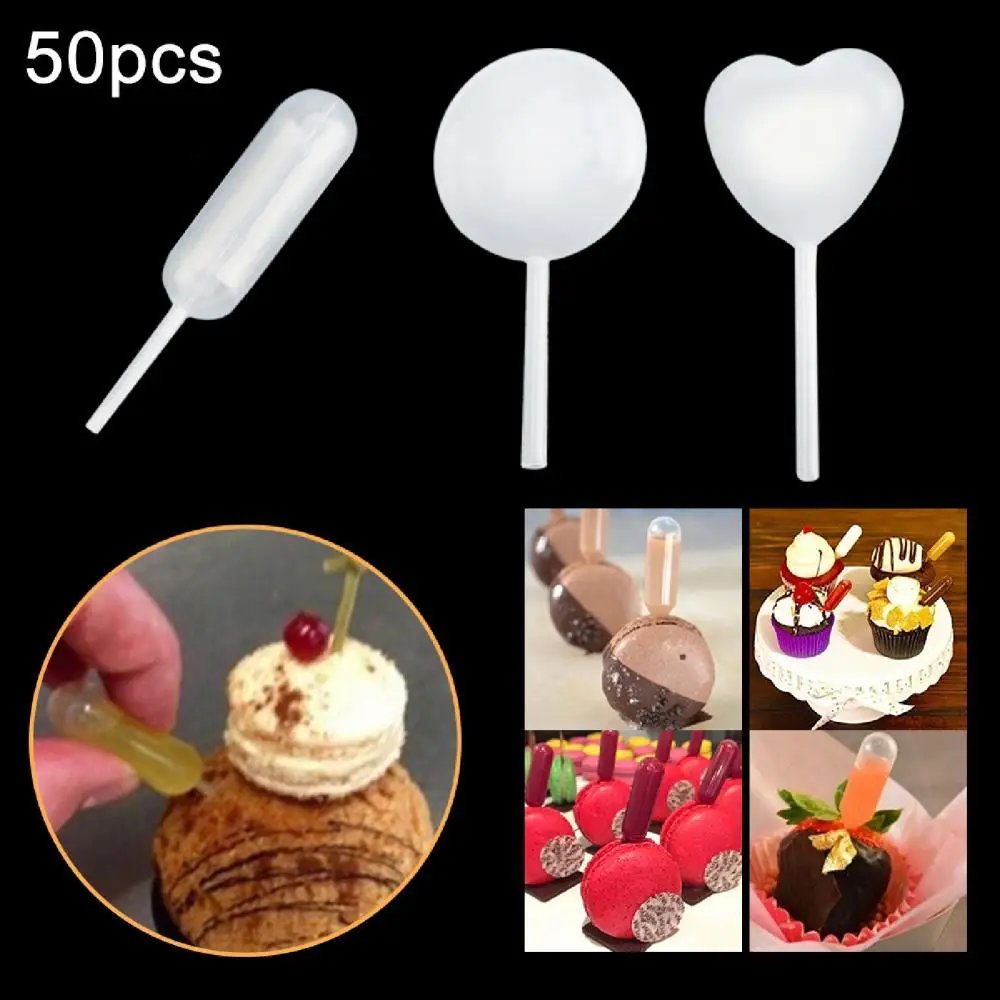 

50Pcs 4ml Disposable Heart Round Shape Liquid Dropper Cupcakes Transfer Pipettes