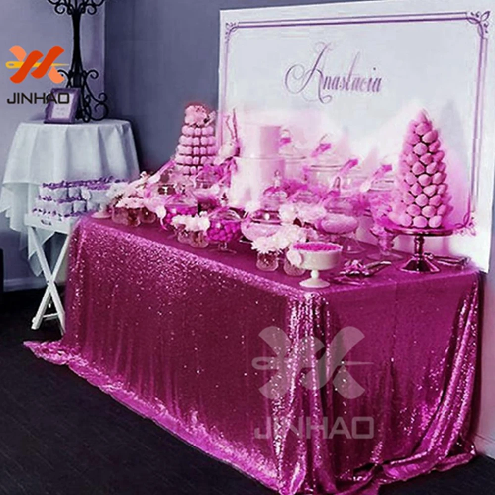 

100% Polyester African Rectangle Glitter Birthday Sequin Tablecloth Crochet Cocktail Table Cover