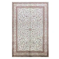 6x9 floral design silk carpet handmade white rugs oriental silk rug for living room carpets