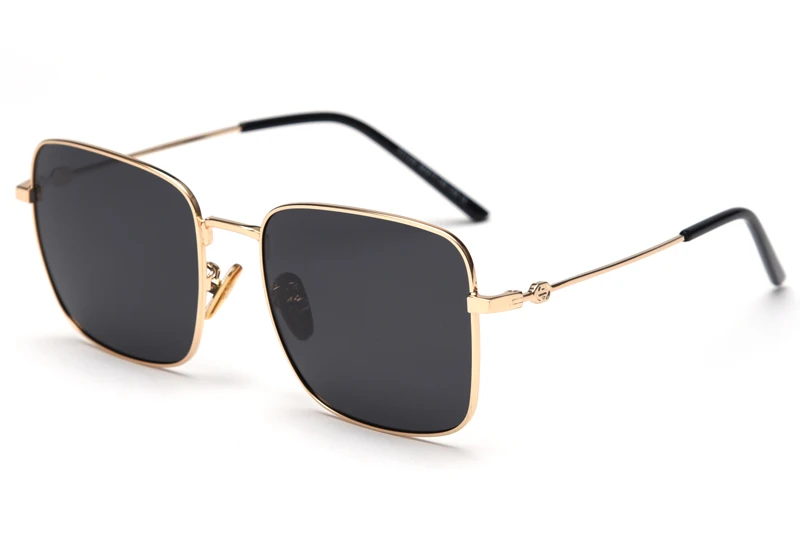 gold with black Peekaboo квадратные женские солнцезащитные очки, поляризационные, uv400, высокое качество, Золотой Металл, градиентные, женские солнцезащитные очки для мужчин, для вождения - Lenses Color: gold with black