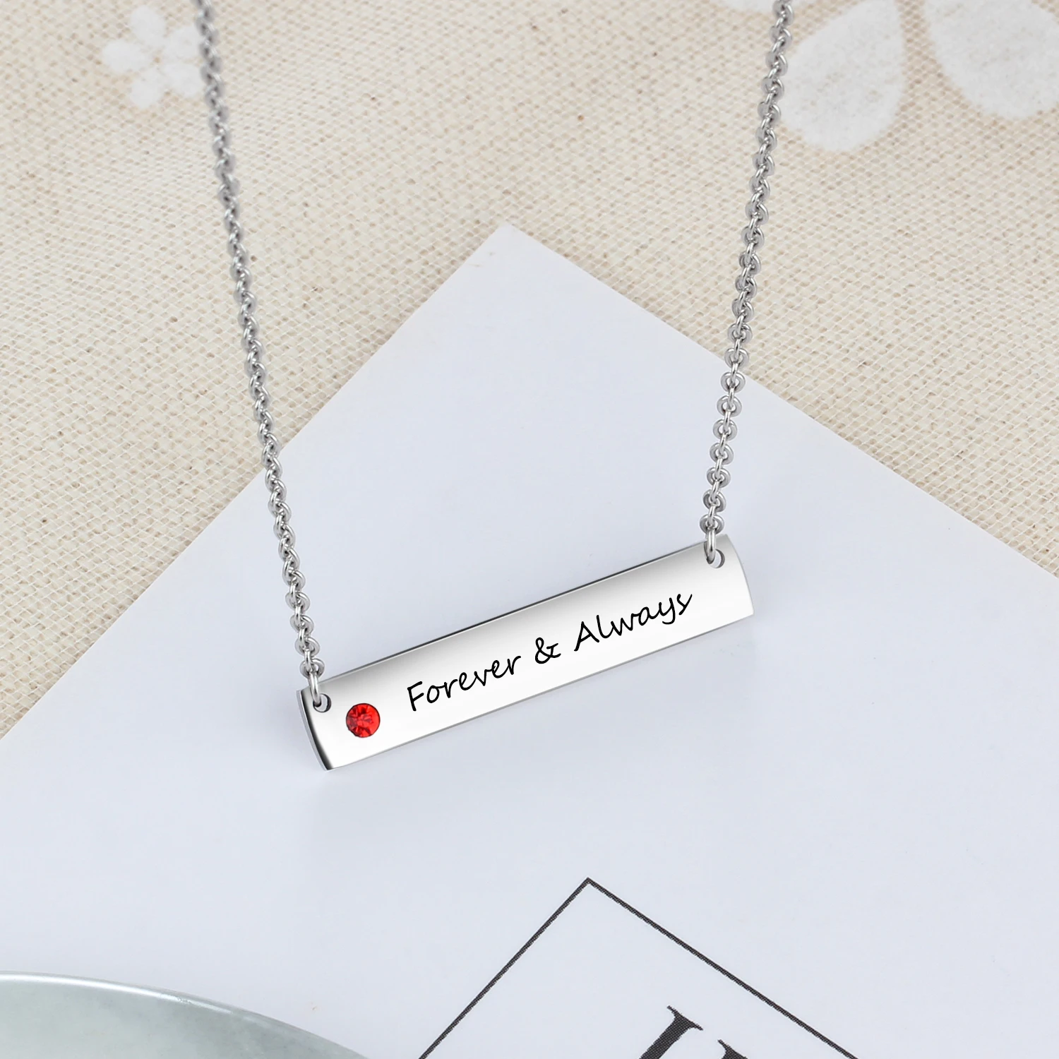 Горизонтальный Выгравированный камень по месяцу рождения бар индивидуальные