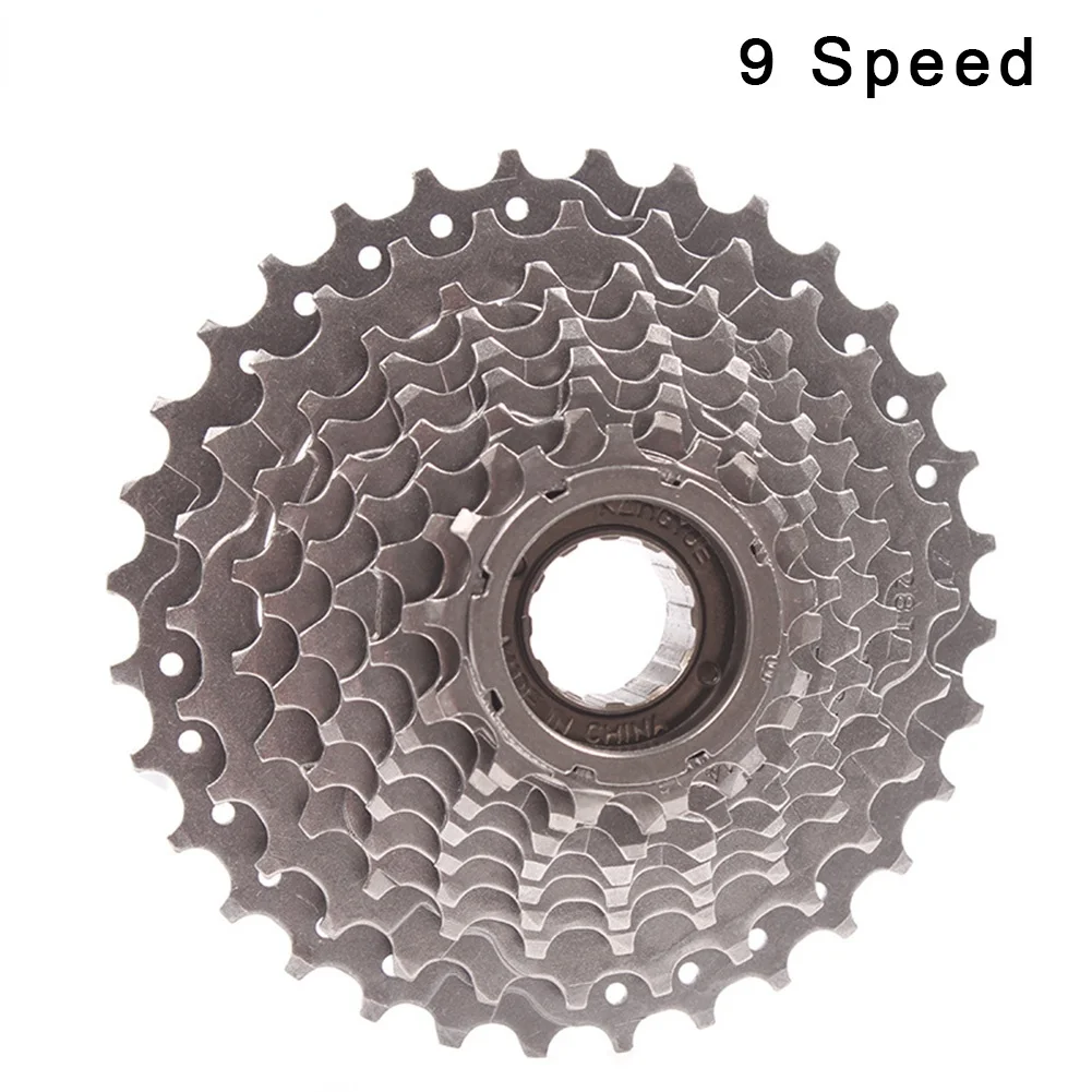 

9 Speed 13-32T MTB Bike Freewheel Silver Stainless Steel Rotating Screw Thread Cassette Flywheel Cycling Sprocket Accessories
