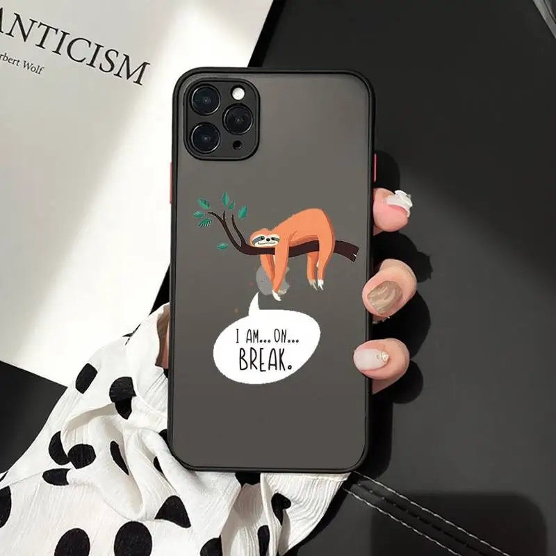 

sloth Cute cartoon Animals funny high quality Phone Cases matte transparent For iphone 7 8 11 12 plus mini x xs xr pro max