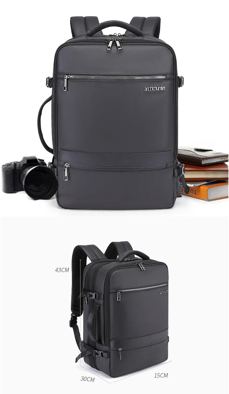 Мужской рюкзак ARCTIC HUNTER 35L, 17 дюймов, с usb зарядкой, мужской, многослойный, вместительный, для путешествий, бизнес, Mochila для мужчин