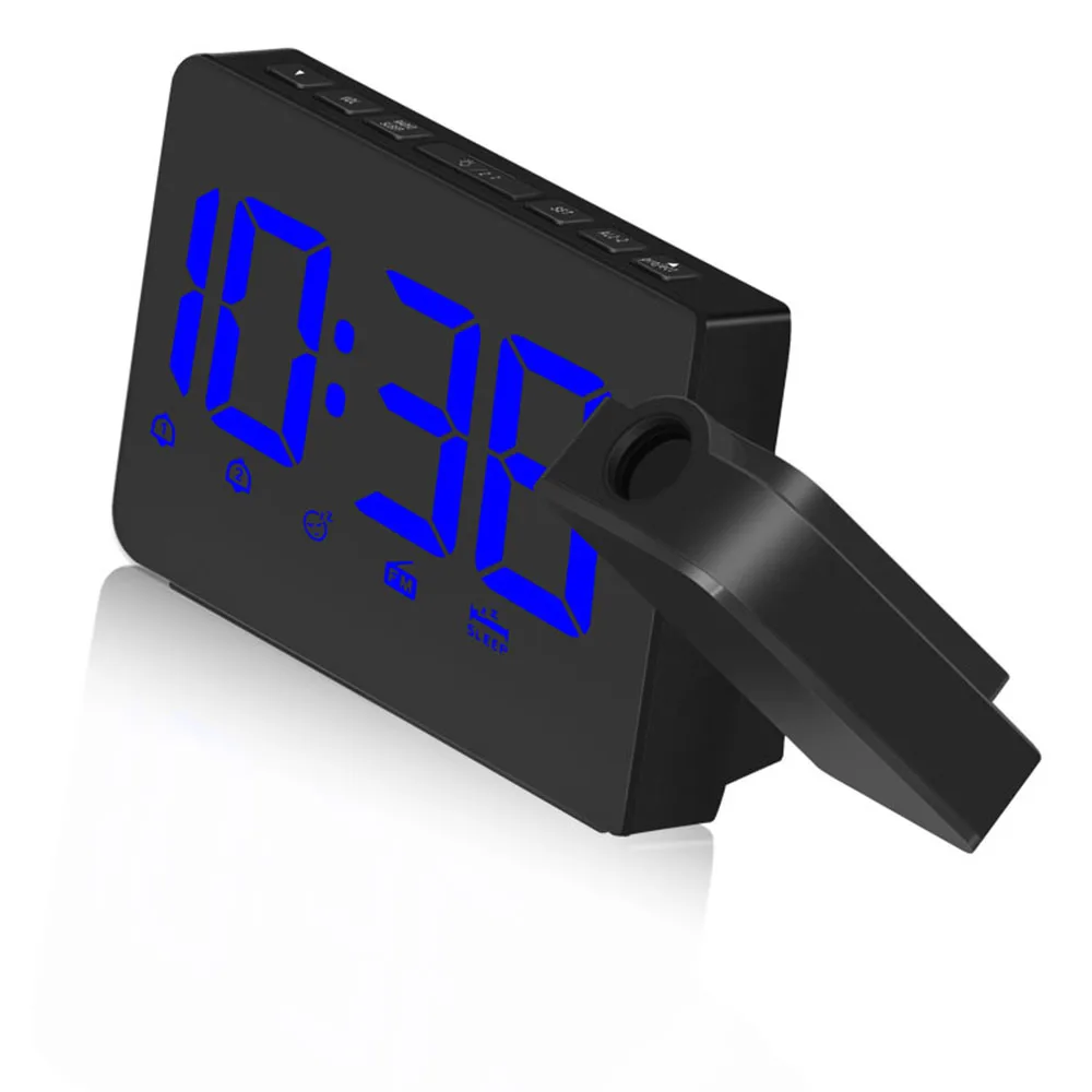 USB проекционный будильник светодиодный дисплей цифровые часы с вращающимся