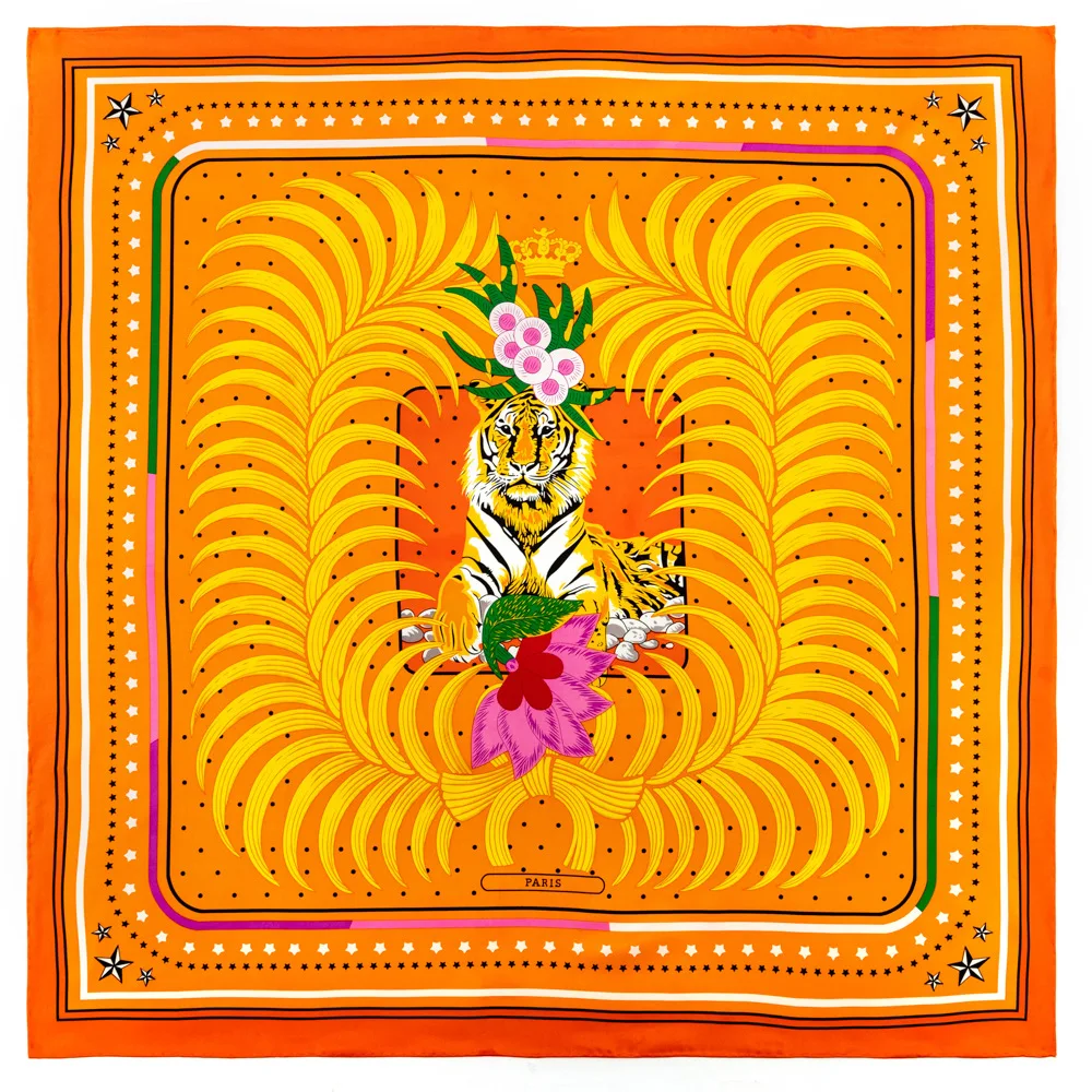 

Ручная работа 90 см, саржевый шелковый шарф ручной работы, женские квадратные шарфы с изображением леса и тигра, женские шарфы, бандана, хиджа...