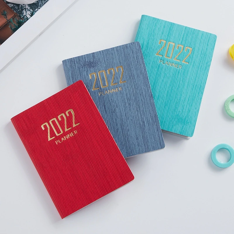 

A7 2022 Kawaii English Version 365 Notebook Portable Notepad Weekly Daily Goal Agenda Planner Notebooks School Office Stationery