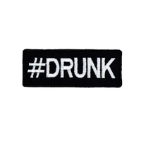 drunk name tag iron on hook backing embroidered biker motorcycle patches for vest jeans