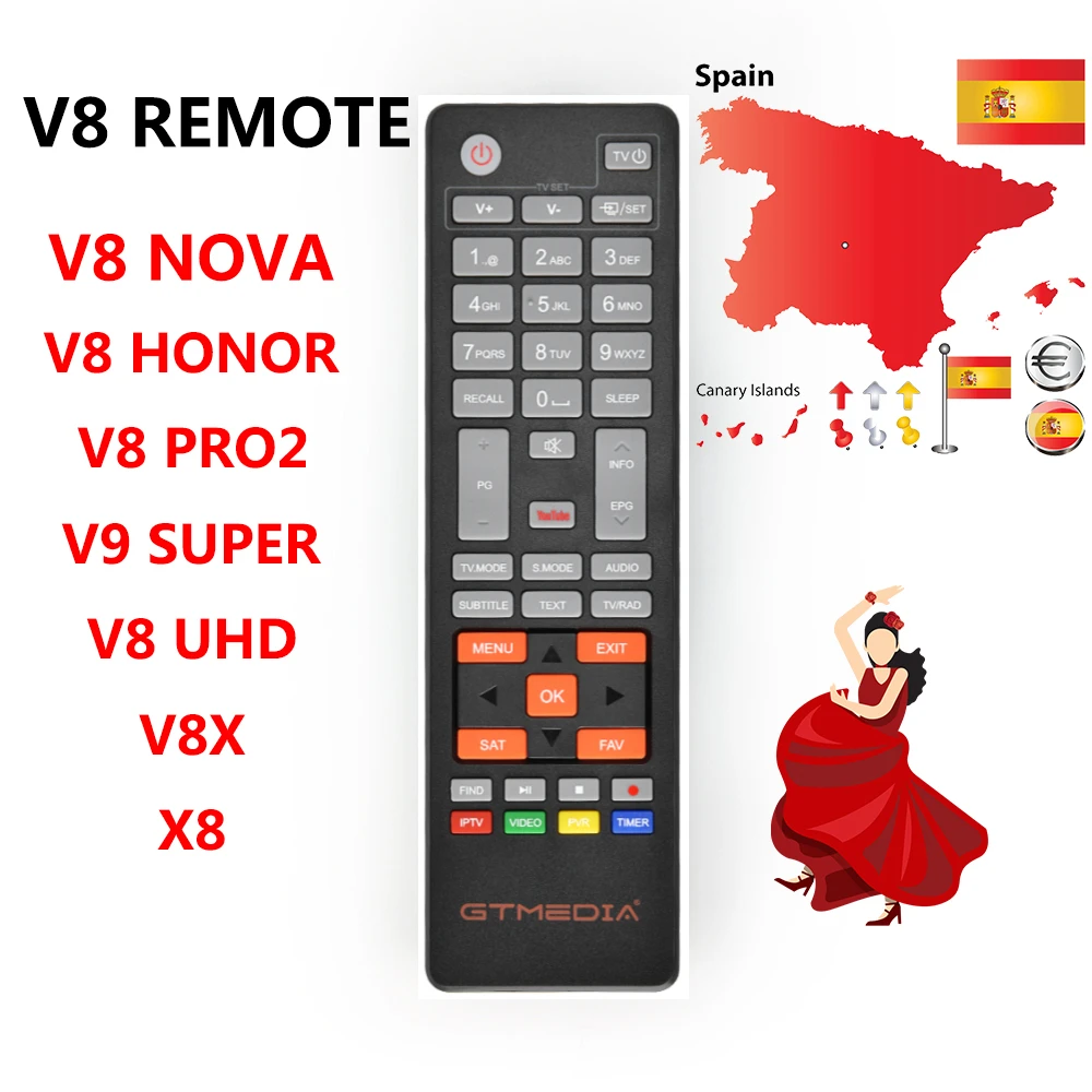 [Подлинный] пульт дистанционного управления для GTMEDIA V8 NOVA HONOR PRO2 V9 SUPER UHD V8X X8 TURBO