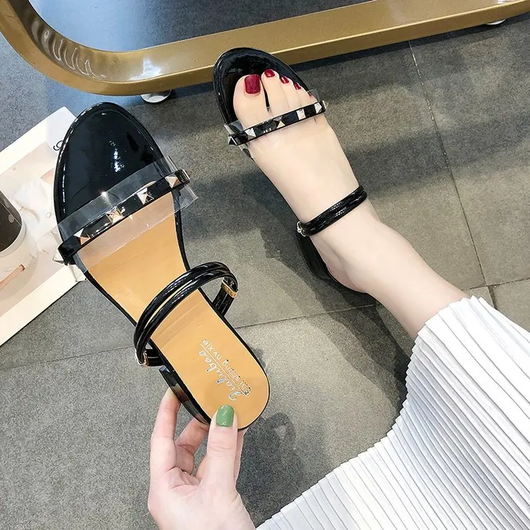 

New Flat Outdoor Slippers Sandals Straps Roman Sandals Fashion with Women's Shoes Low Heel Shoes Sandals Casual Mujer