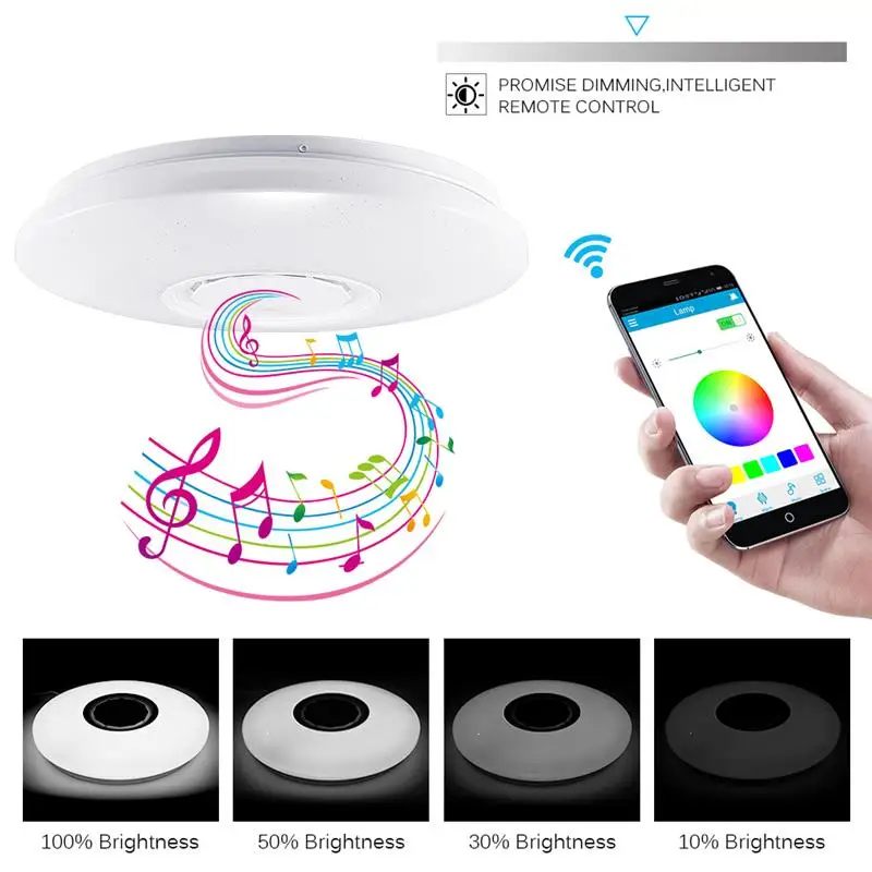 $41.03 Smart LED Ceiling Lights RGB Dimmable 36W 60W APP Remote Control Bluetooth Music Star Light Bedroom Diamond Shine Ceiling Lamp