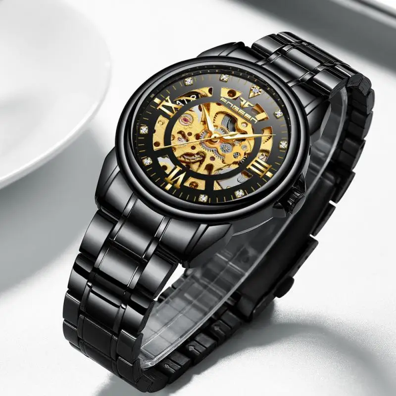 Relogio Роскошные мужские часы Золотые механические модные Reloj Мужские
