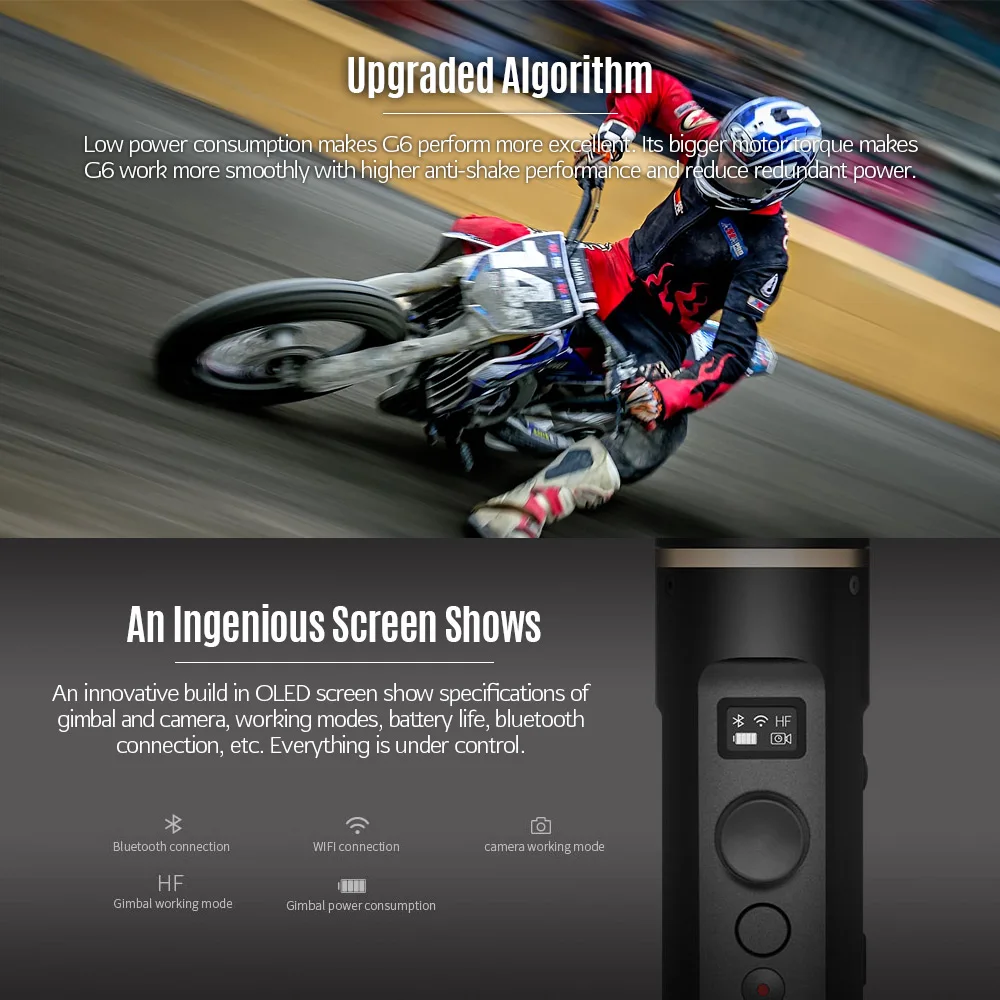 FeiyuTech G6 3-осевой Wi-Fi Bluetooth стабилизированный брызгозащищенное портативная экшн-Камера карданный стабилизатор для экшн-камеры GoPro Hero 6 5 4 RX0
