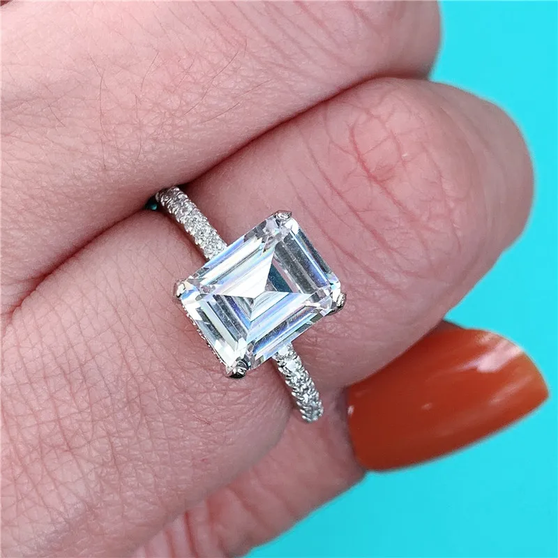 Vecalon ручной работы 925 пробы Серебряное обручальное кольцо для женщин мужчин AAAAA Циркон Cz женские обручальные кольца ювелирные изделия на палец
