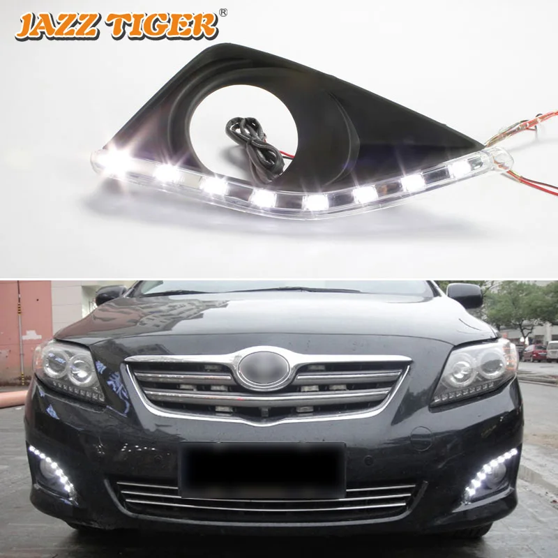 

JAZZ TIGER 2PCS Waterproof ABS Car Driving Lamp 12V LED Daytime Running Light LED DRL For Toyota Corolla 2007 2008 2009 2010