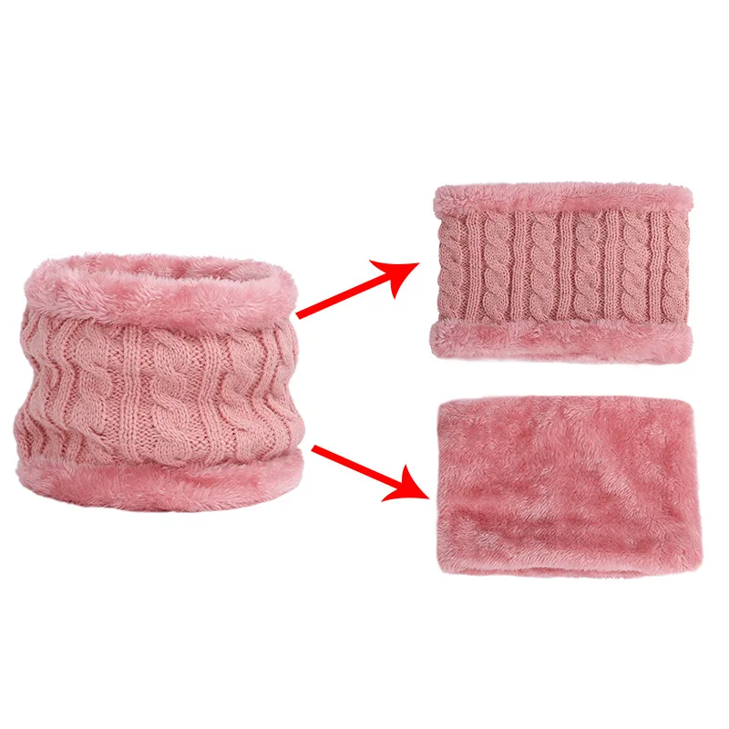 Cute Baby Hat Scarf Gloves Suit Set Beanie Cap Children's Hats Girls Fake Ball Pompon Plush Keep Warm Winter Knitted Skullies | Детская