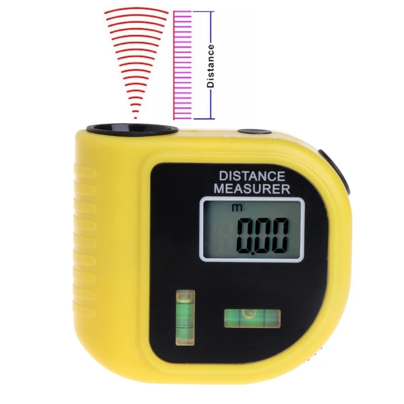 CP-3010 18M Mini Ultrasonic Digital Tape Measure Laser Range Finder Distance Meter &amp Pointer Rangefinder Level Tool63HF | Инструменты
