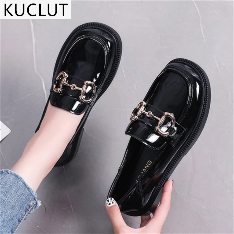 

2021 Autumn New Women's Flats PU Leather Platform Shoes Fashion Women Casual Outdoor Comfortable Set Foot Loafers Zapatos Mujer