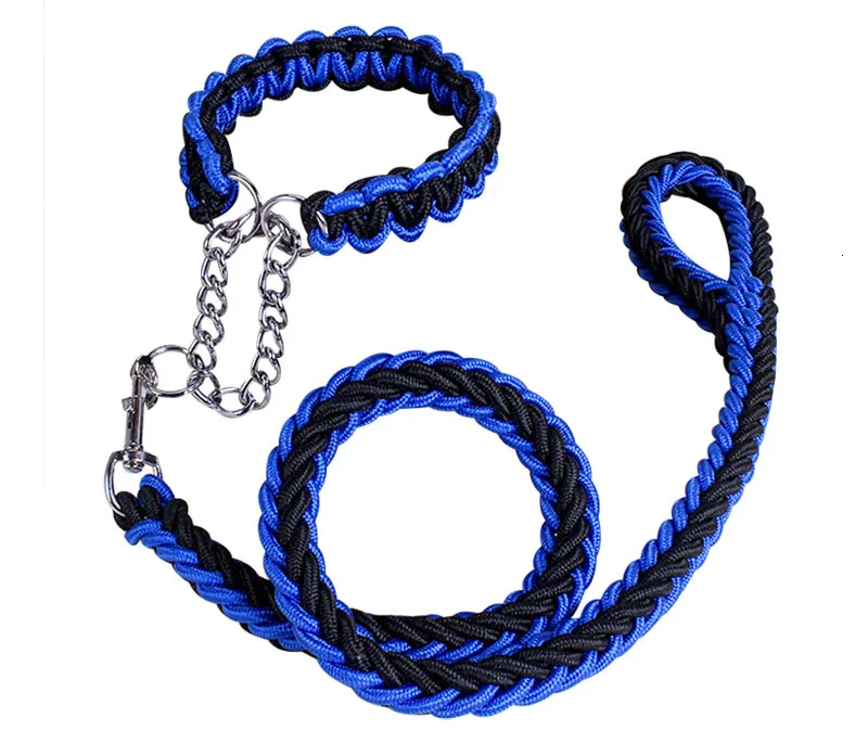 Pawstrip, 8 цветов, плетеный нейлоновый поводок для собак, поводок для прогулок, тренировочный ошейник для собак, поводок для больших собак, S-XL
