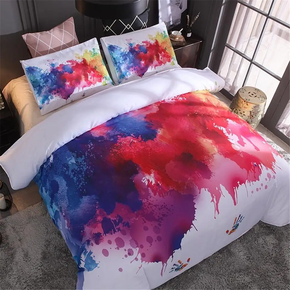 

Colorful Bedding Set King Queen Duvet Cover Set With Pillowcase Comforter Bedding Set AF01#