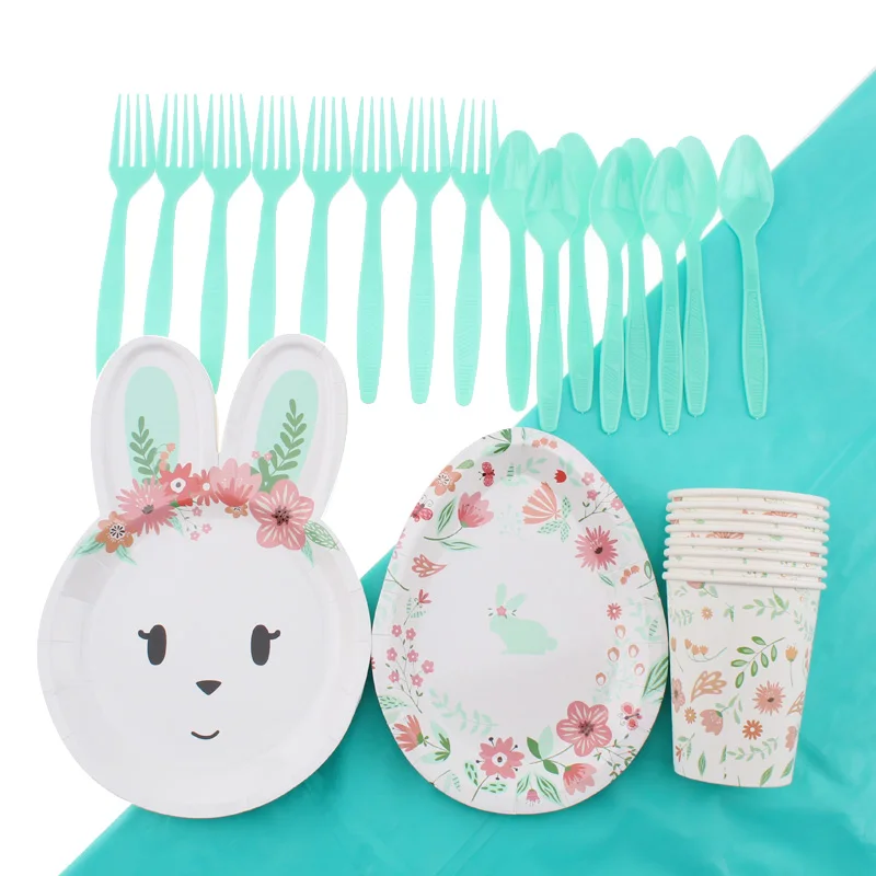 41 шт./компл. Вечерние Декорации с кроликом для украшения дня рождения Детские