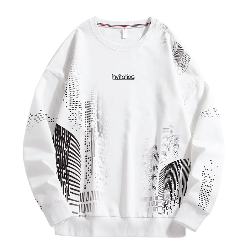 

Autumn Spring 2021 Hoodies Sweatshirt For Men's White Black Hip Hop Sport Pullover Streetwear Casual Fashion Clothes Oversized