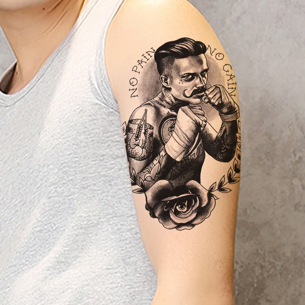 Большие тату Цветок на руку наклейки большой половина руки мужчины и женщины