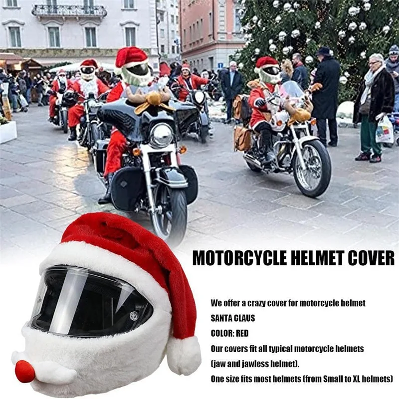 

Hot Santa Claus Motorcycle Helmet Cover Festival Xmas Helmet Cover Christmas Xmas Gift NOV99