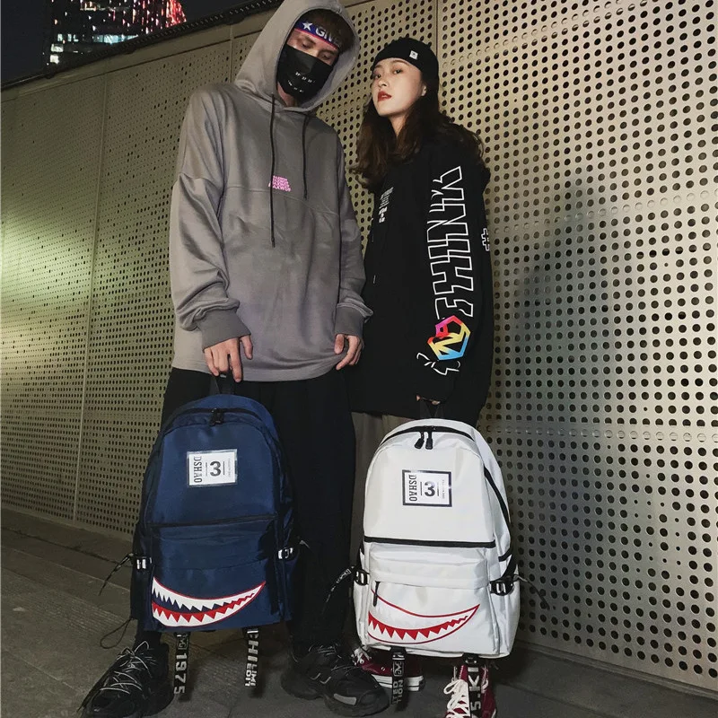 Сумка на плечо с рисунком большого зуба из ткани Оксфорд модная Мужская и Женская