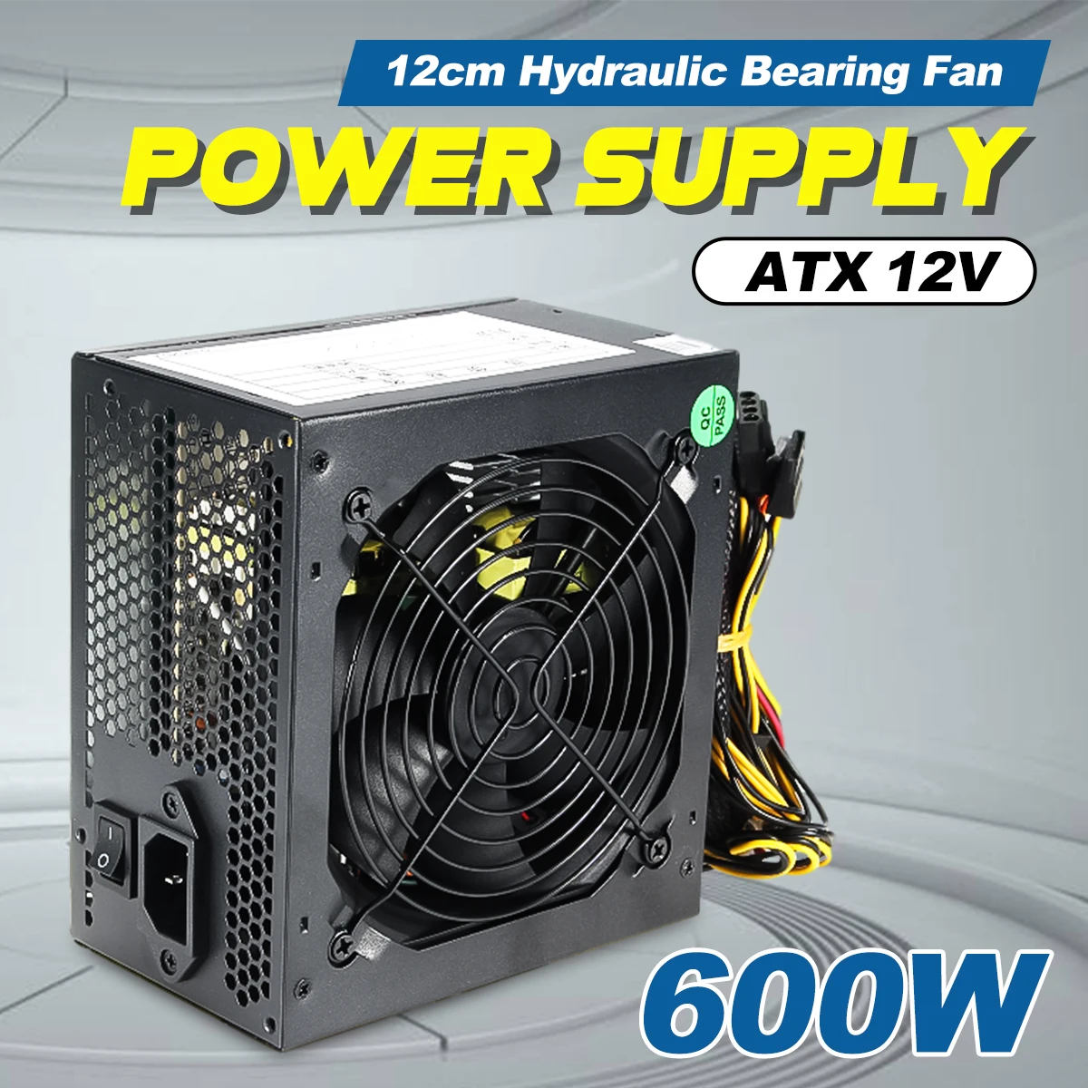 600 Вт ТИХИЙ 120 мм вентилятор ATX 12V 4/8 pin PC блок питания модульный SLI освещенный для
