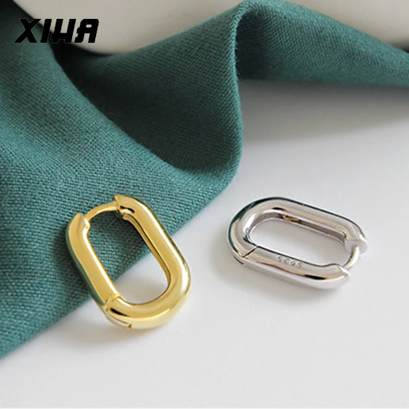 Корейские серьги-кольца Huggie из стерлингового серебра 925 пробы для женщин толстые