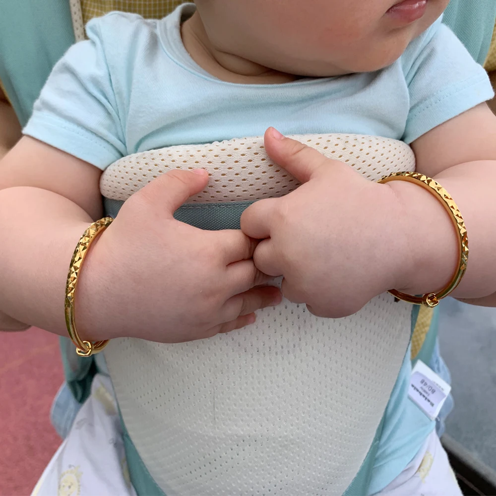 Ethlyn 2 шт./лот 0-3 лет Детские украшения регулируемый Прочный Золото Цвет детские браслеты Подарочные браслеты и ювелирные изделия B140