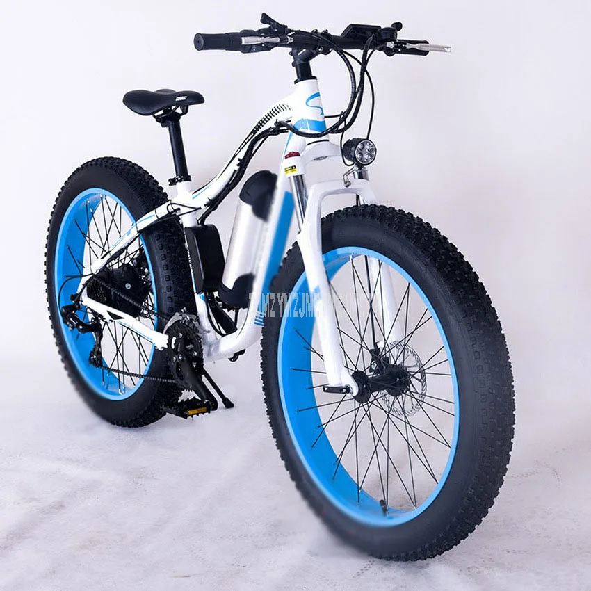 blue white 350 Вт Ebike, пляжный, снежный, дорожный, электрический велосипед, 26 дюймов, колесо, Электрический, снежная дорога, мощный, для взрослых, электрический велосипед, алюминиевый сплав - Цвет: blue white
