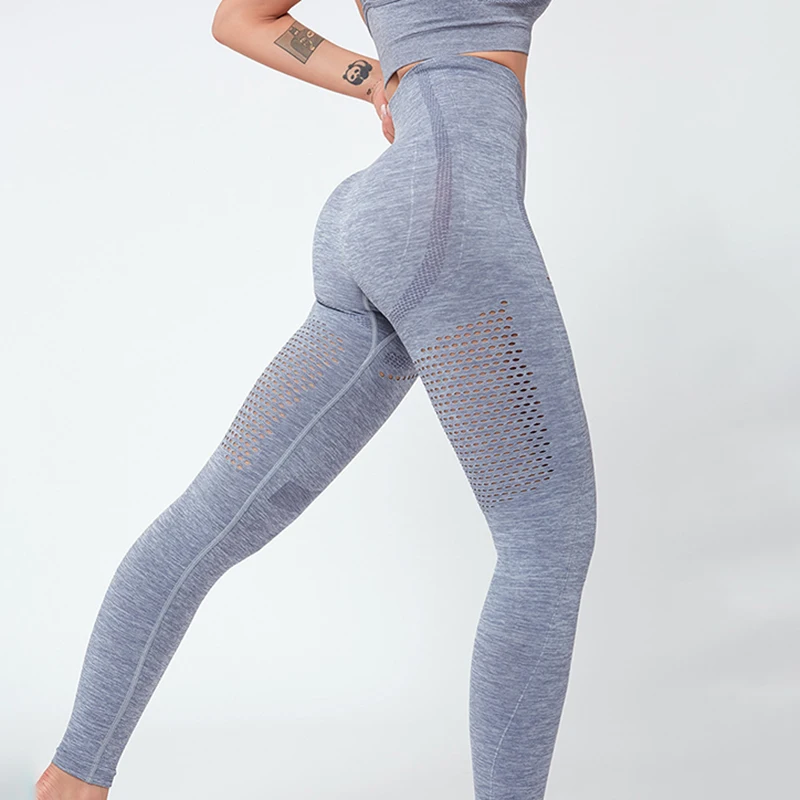Женские Бесшовные штаны для йоги SALSPOR спортивные Леггинсы с высокой талией и