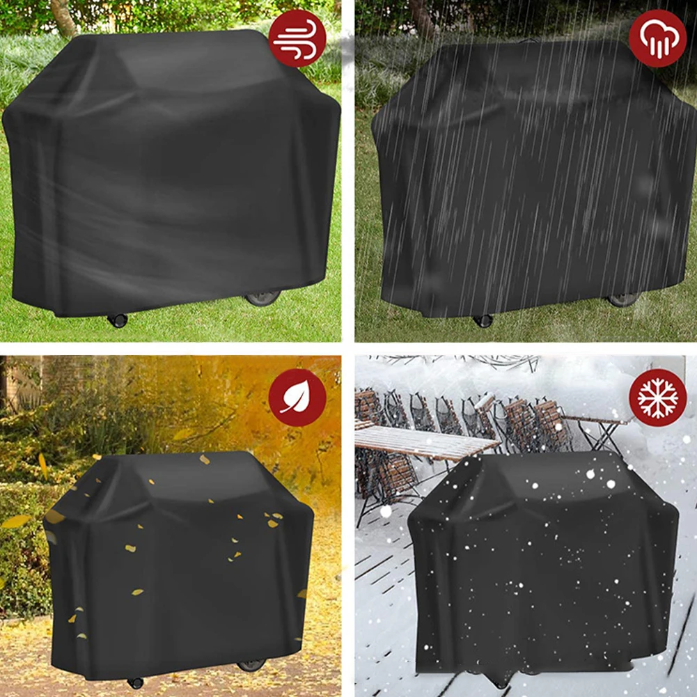 bbq grill cover 3 sizes black outdoor waterproof barbeque cover anti dust protector for gas charcoal electric barbecue grill free global shipping