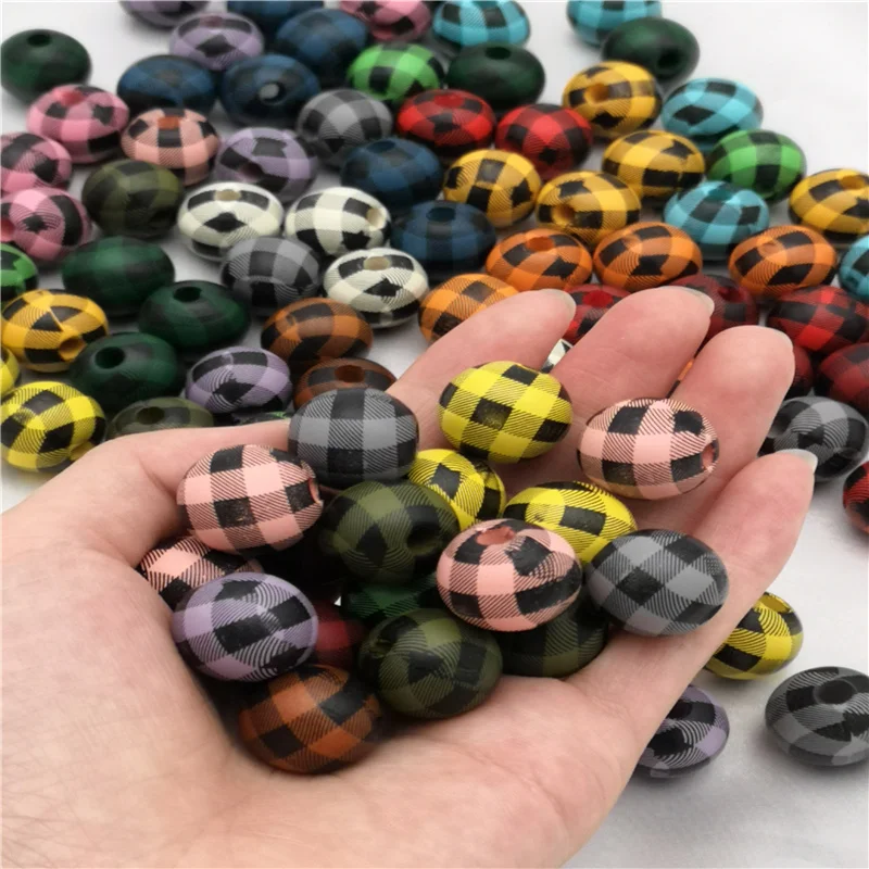 

Barwodo 24PCS 15mm Natural Wooden Beads Jewelry Accessories Wholesale Item Charms For Bracelets DIY Handicrafts Finding Beads