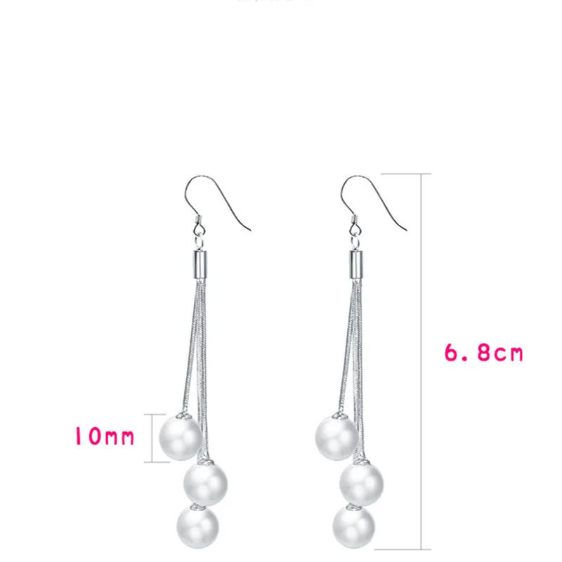 

New Fashion Tassel Earrings Pearl Earrings For Women Korean Style Long Earrings Wholesale Jewelry