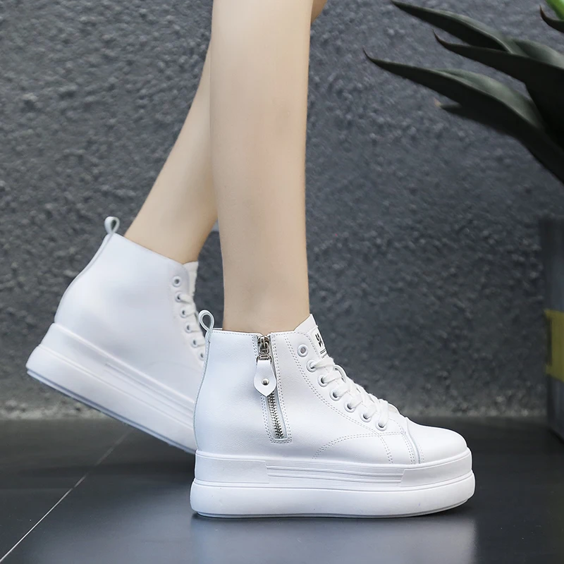 Fujin/женская повседневная обувь визуально увеличивающая рост Женские кроссовки