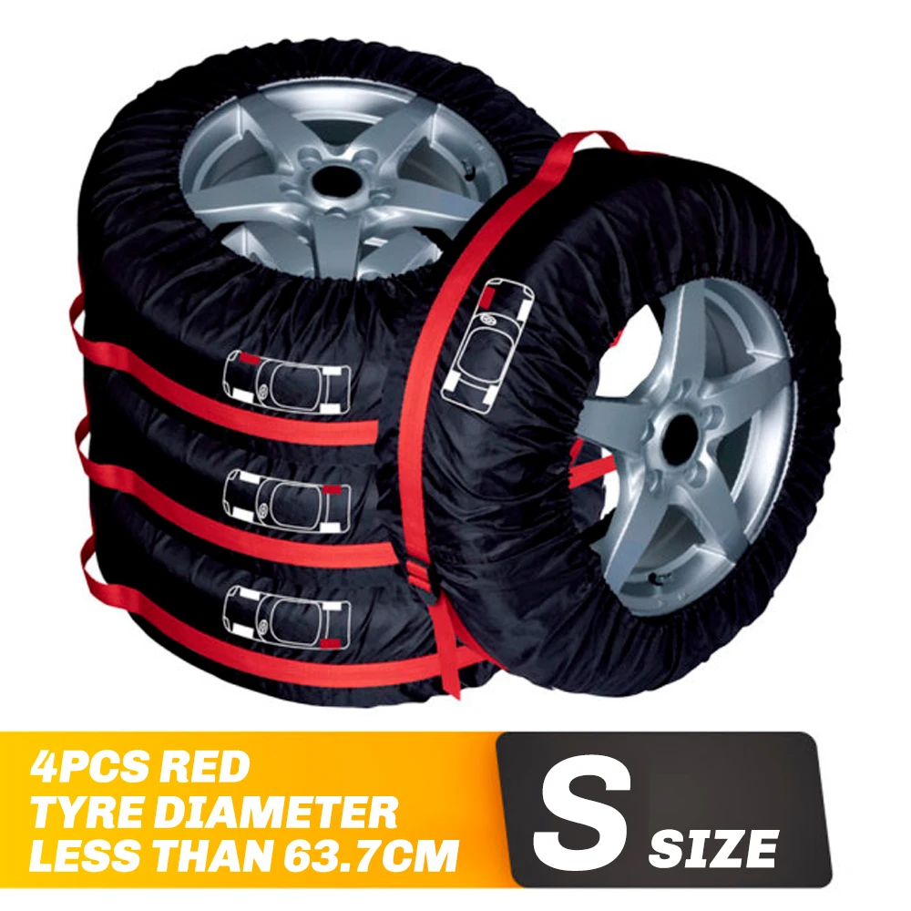 Red S Size 1 комплект/4 шт. запасная крышка для шин чехол из полиэстера чехол для хранения шины пыленепроницаемый протектор Аксессуары для шин - Цвет: Red S Size