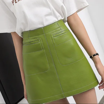 MEWE New Fashion Real Genuine Sheep Leather Skirt G5