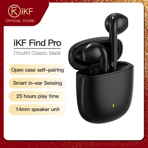 ikf find pro youth bluetooth earphone wireless earbuds touch control bass aac stereo with charging case microphone black free global shipping