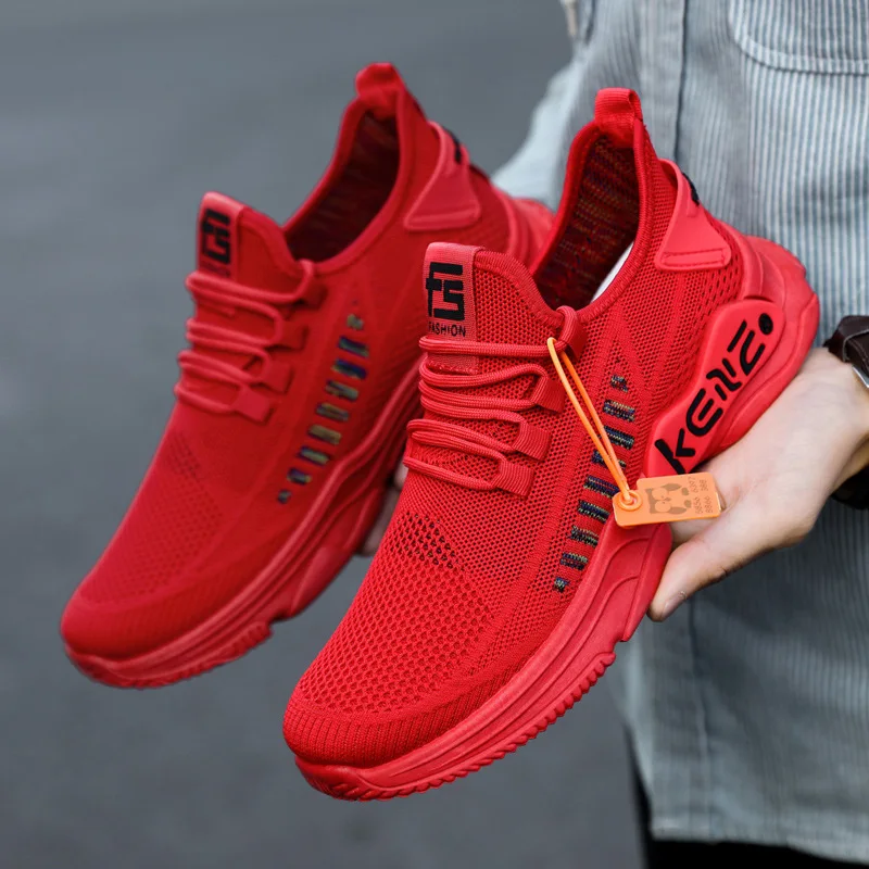 

2021 summer new casual running shoes mesh breathable fly woven men's shoes sneakers zapatillas de deporte tenis masculino