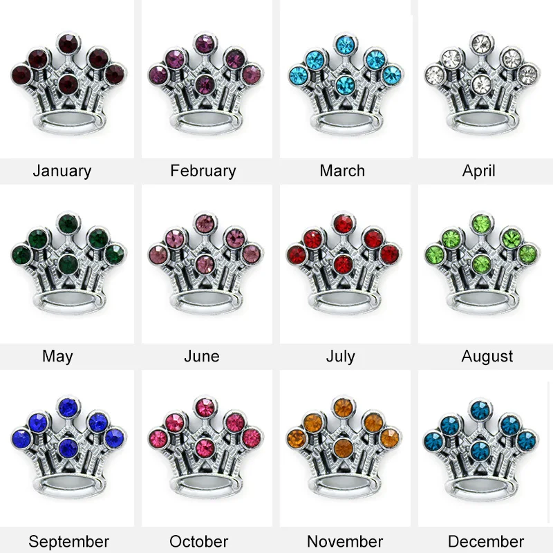 12 шт./лот оптовая продажа Кристалл 8 мм корона камень талисман для браслета