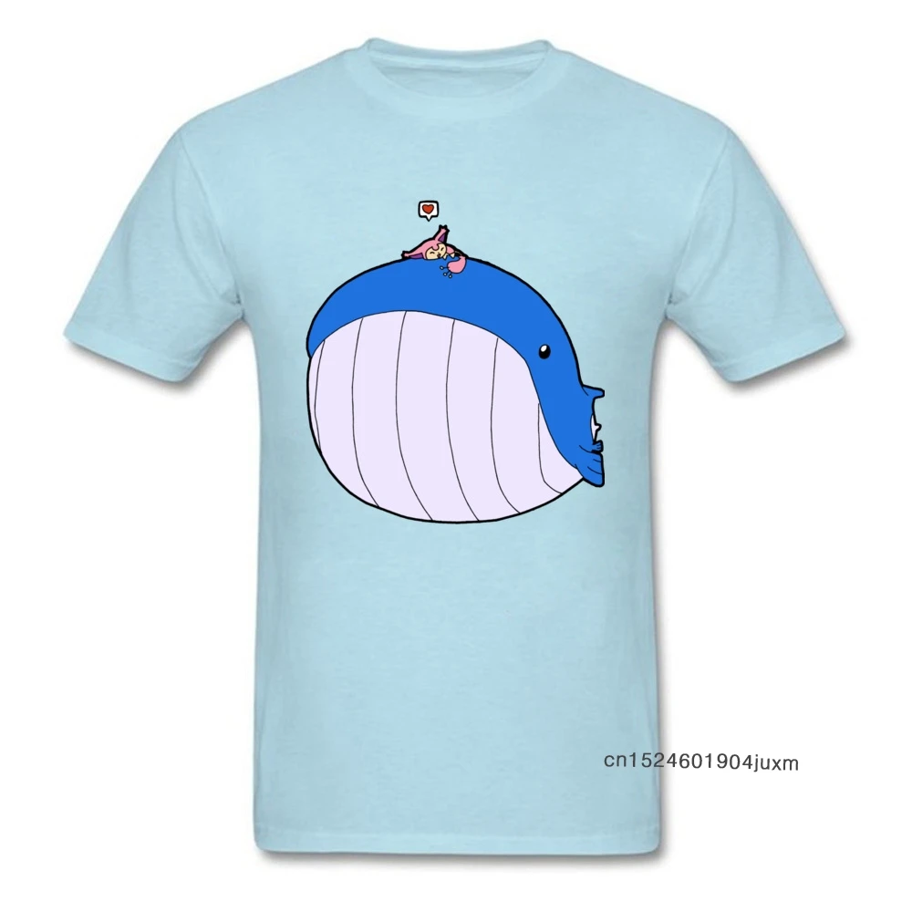 

Мужская футболка с изображением китового монстра, симпатичная синяя футболка HSOWA Skitty Loves Wailord, простые футболки с изображением героев мультфильмов, мужские топы большого размера